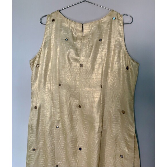 Nazila Couture Size Large Shisha Embroidered Kurta Tunic Top Dress Gold Fringe - Picture 9 of 10